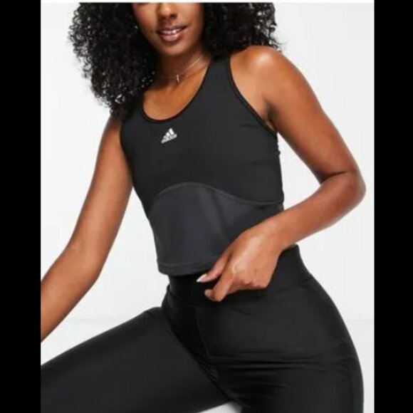 Brand New Adidas DESIGNED TO MOVE COLORBLOCK 3-STRIPES CROP TOP - Picture 14 of 15